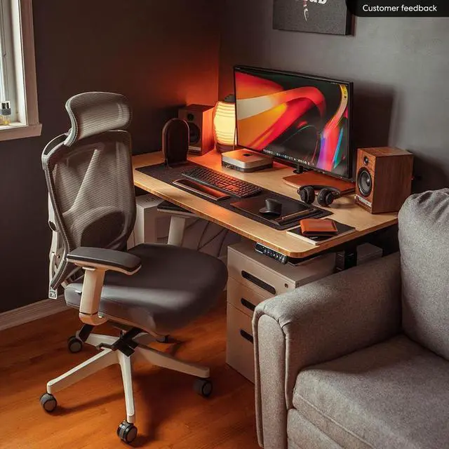 Alt view image 3 of 7 - Autonomous Desk 2 Electric Standing Autonomous Desk 53x29 Black - Bamboo - 2-Stage