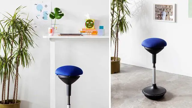 Alt view image 3 of 5 - Autonomous ErgoStool Ergonomic Stool Adjustable Wobble Chair Navy Blue