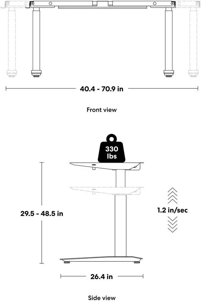 Alt view image 5 of 7 - Autonomous Desk 5 Electric Standing Desk 70.5x29 Titanium White - Autonomous Desk 5 Pro Expanse