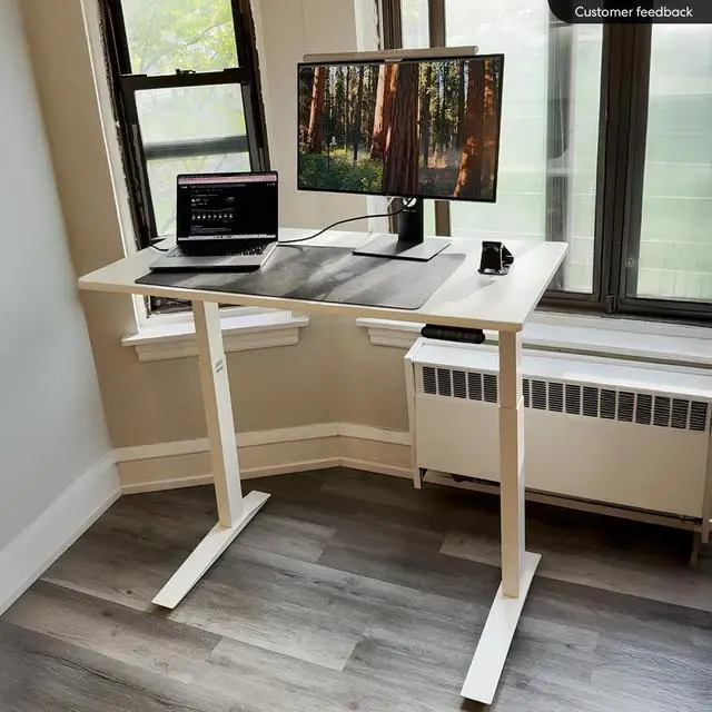 Alt view image 2 of 6 - Autonomous Desk 5 Electric Standing Desk 48x24 Titanium White - Autonomous Desk 5
