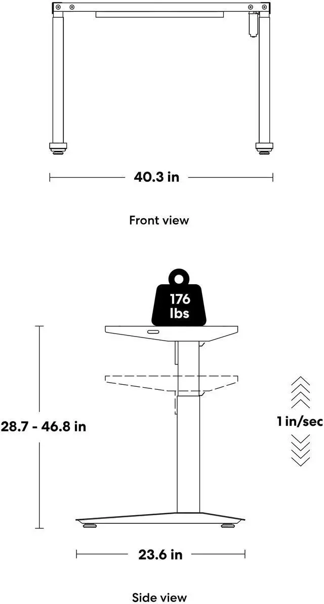 Alt view image 3 of 6 - Autonomous Desk 5 Electric Standing Desk 48x24 Titanium White - Autonomous Desk 5