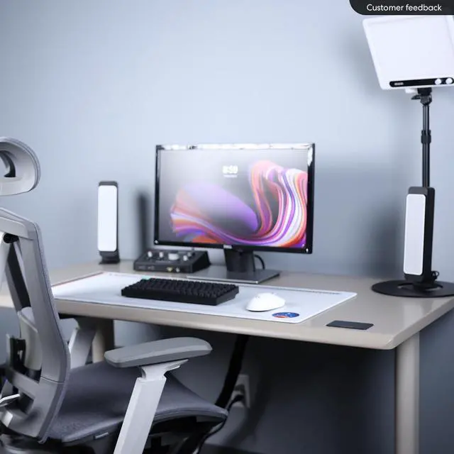 Alt view image 3 of 7 - Autonomous Desk 5 Electric Standing Autonomous Desk 53x29 Stone Beige - Autonomous Desk 5 Pro
