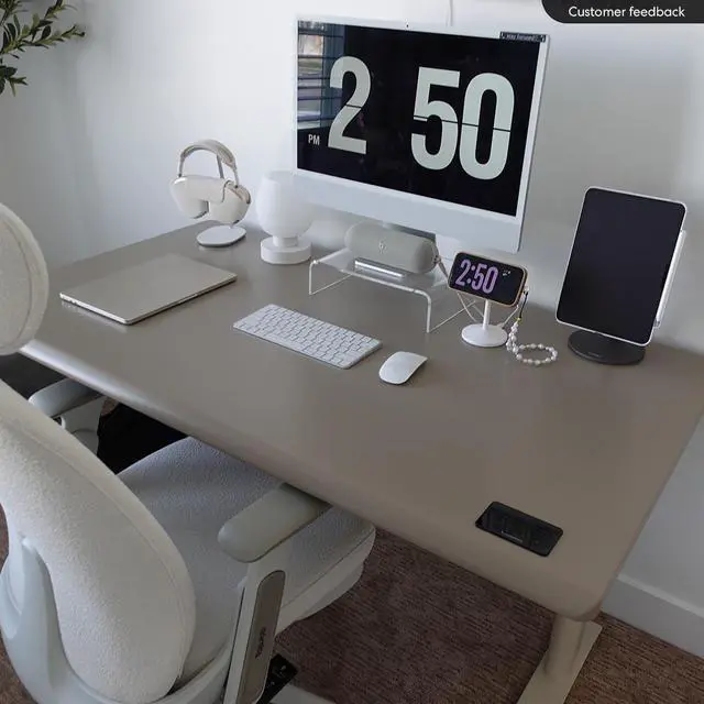 Alt view image 2 of 7 - Autonomous Desk 5 Electric Standing Autonomous Desk 53x29 Stone Beige - Autonomous Desk 5 Pro