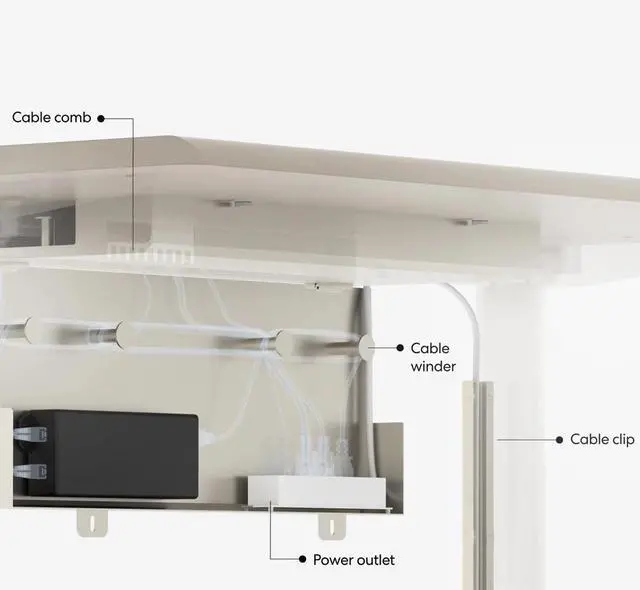Alt view image 3 of 7 - Autonomous SmartDesk 5 Electric Standing Desk 70.5x29 Stone Beige - SmartDesk 5 Pro Expanse