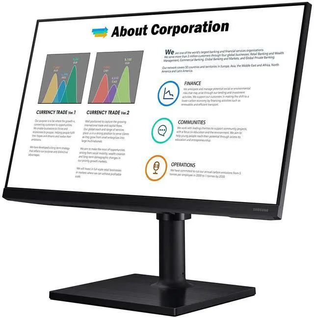 Alt view image 3 of 7 - FT45 Series 24-Inch FHD 1080p Computer Monitor, 75Hz, IPS Panel, HDMI, USB Hub, Height Adjustable Stand, 3 Yr WRNTY (LF24T452FQNXGO)