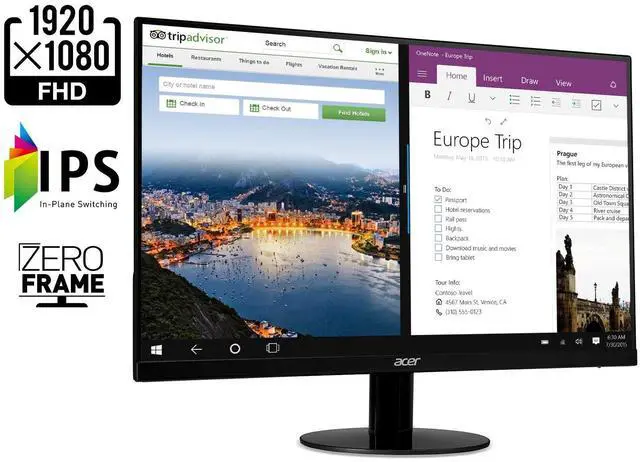 Alt view image 15 of 19 - Acer SB220Q bi 21.5 Inches Full HD (1920 x 1080) IPS Ultra-Thin Zero Frame Monitor (HDMI & VGA Port), Black