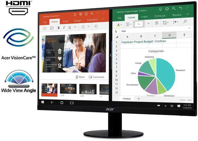 Alt view image 16 of 19 - Acer SB220Q bi 21.5 Inches Full HD (1920 x 1080) IPS Ultra-Thin Zero Frame Monitor (HDMI & VGA Port), Black