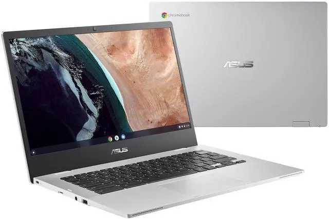 Main image of Asus Chromebook CX1, 14" FHD NanoEdge Display, Intel Celeron N4500 Processor, 64GB eMMC, 4GB RAM, ChromeOS, CX1400CKA-DS01-CB