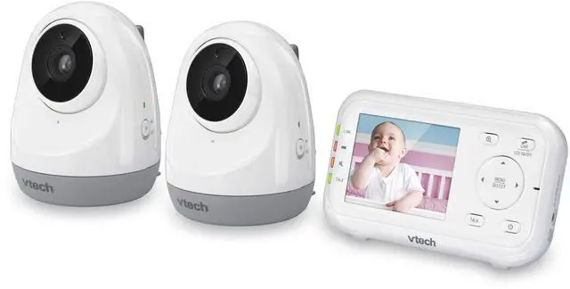 Main image of VTech VM3261-2 2.8â Digital Video Baby Monitor with 2 Pan & Tilt Cameras, Full Color and Automatic Night Vision, White