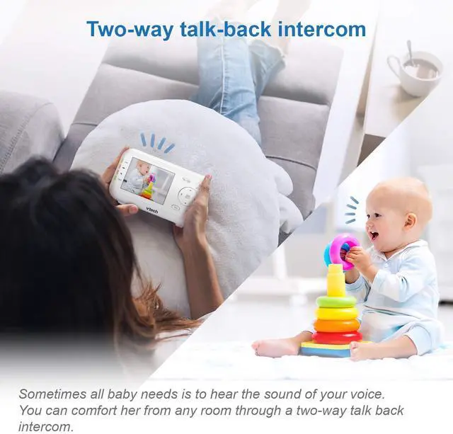 Alt view image 4 of 7 - VTech VM3261-2 2.8â Digital Video Baby Monitor with 2 Pan & Tilt Cameras, Full Color and Automatic Night Vision, White