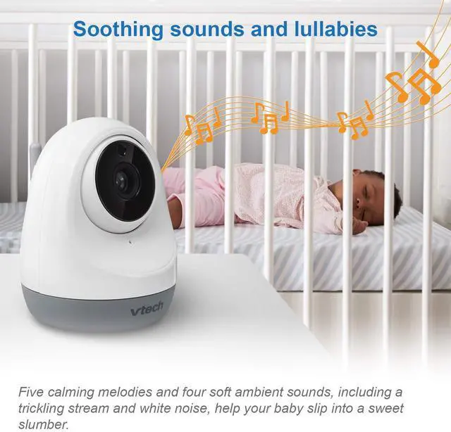 Alt view image 5 of 7 - VTech VM3261-2 2.8â Digital Video Baby Monitor with 2 Pan & Tilt Cameras, Full Color and Automatic Night Vision, White