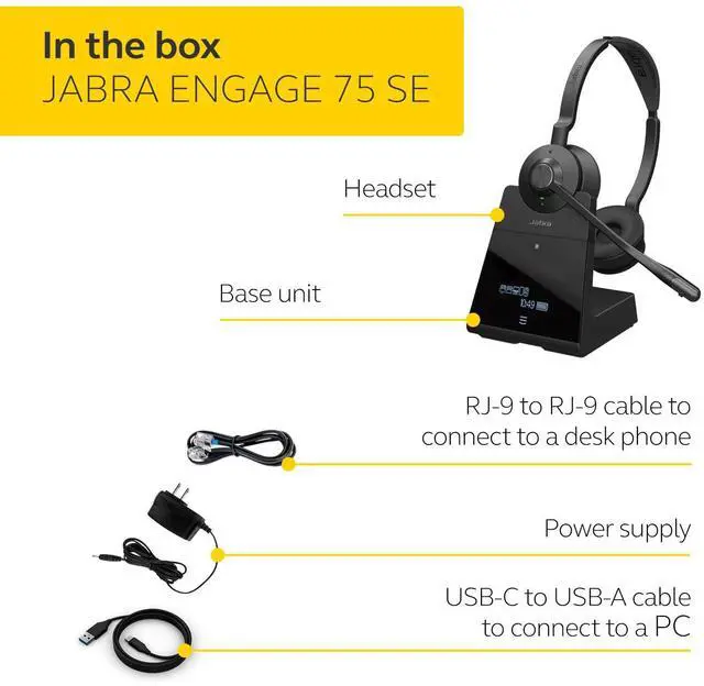 Alt view image 6 of 6 - Jabra Engage 75 SE - Stereo 9659-583-125