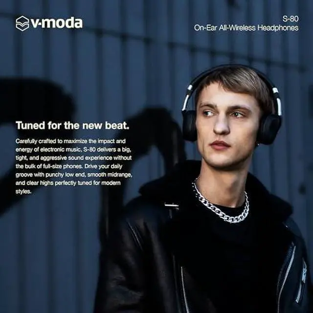 Alt view image 4 of 6 - V-MODA S-80 All-Wireless Headphones and Personal Speaker System. Sharp and Stylish Design. Tuned for Electronic Music. Mobile Editor App - Black (S-80-BK)