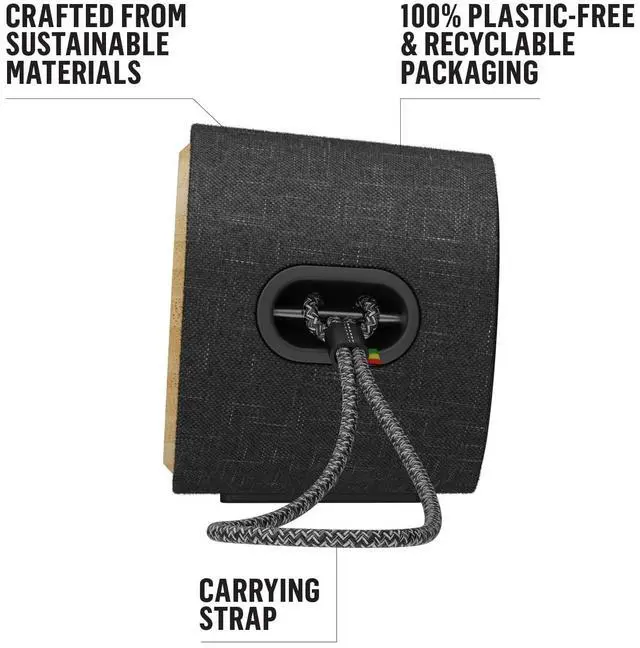 Alt view image 3 of 7 - House of Marley Get Together 2 Mini: Portable Speaker with Wireless Bluetooth Connectivity, 15 Hours of Playtime and Sustainable Materials, Signature Black