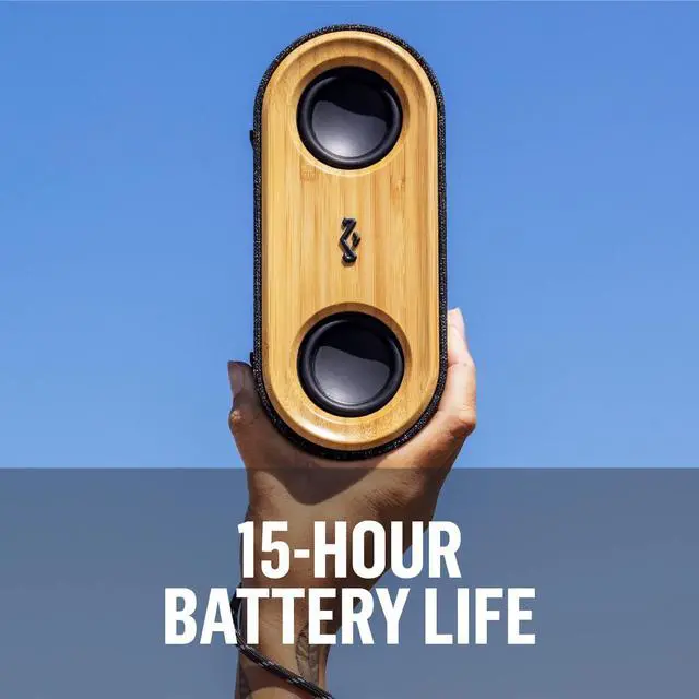 Alt view image 5 of 7 - House of Marley Get Together 2 Mini: Portable Speaker with Wireless Bluetooth Connectivity, 15 Hours of Playtime and Sustainable Materials, Signature Black