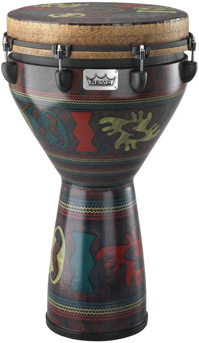 Main image of REMO Djembe, MONDO, Designer Series, Key-Tuned, 14" x 25", SKYNDEEP, Contour Tuning Brackets, Adinkra Finish