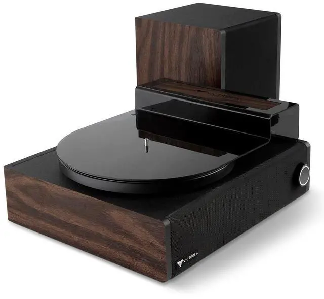 Alt view image 3 of 7 - Victrola V1 Music System â with Built-in Record Player, Stereo Soundbar, Powered Wireless 6.5" Subwoofer and 5.0 Bluetooth Streaming, Supports 33-1/3 and 45 RPM Vinyl Records (Espresso)