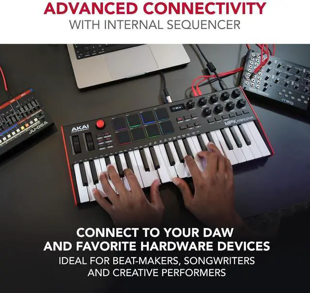 Alt view image 17 of 20 - AKAI Professional 37-Key USB MIDI Keyboard Controller MPC Pad x8 CV/Gate MIDI Step Sequencer Music Production Software Included MPK Mini plus for Mac/Window PC