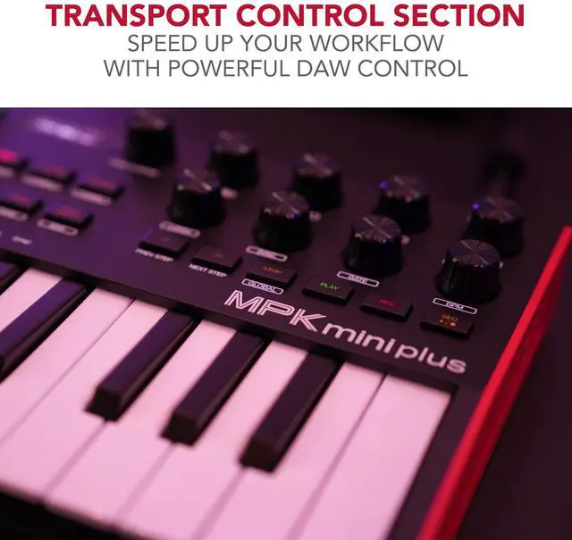 Alt view image 20 of 20 - AKAI Professional 37-Key USB MIDI Keyboard Controller MPC Pad x8 CV/Gate MIDI Step Sequencer Music Production Software Included MPK Mini plus for Mac/Window PC