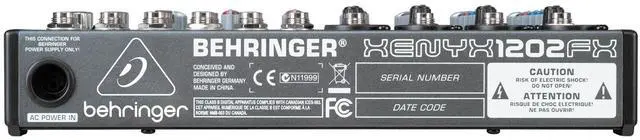 Alt view image 3 of 4 - Behringer Premium XENYX 1202FX Mixer with 12 Inputs, XENYX Mic Preamps and Multi-FX Processor