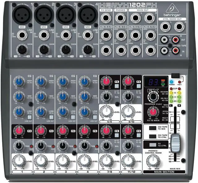 Main image of Behringer Premium XENYX 1202FX Mixer with 12 Inputs, XENYX Mic Preamps and Multi-FX Processor