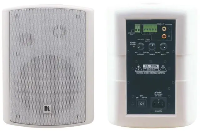 Main image of Kramer 2x30 Watt Powered On-Wall Speaker System Pair of Stereo 2x30W RMS - White