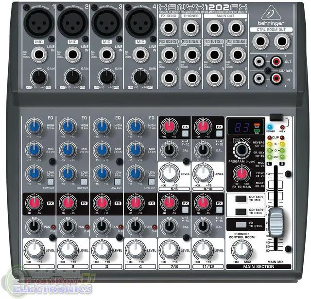Alt view image 2 of 4 - Behringer Premium XENYX 1202FX Mixer with 12 Inputs, XENYX Mic Preamps and Multi-FX Processor