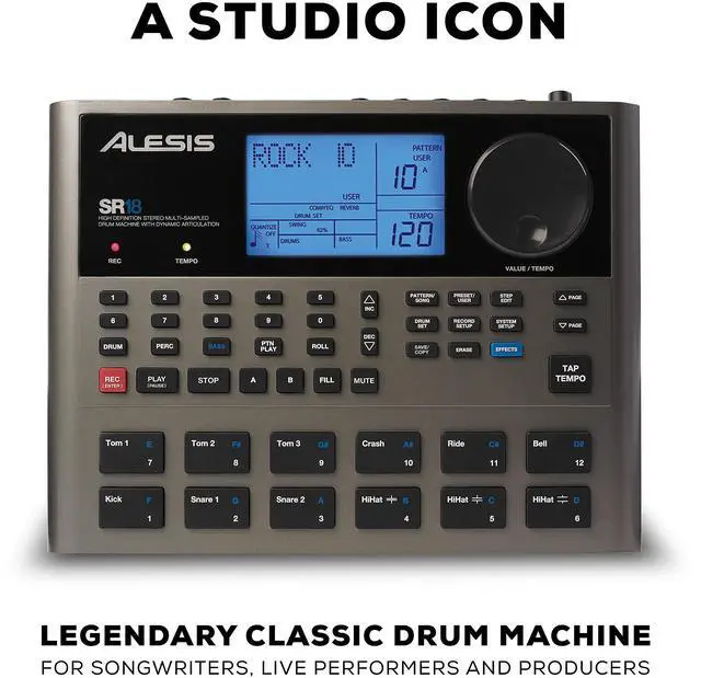 Alt view image 9 of 13 - Alesis SR-18 Professional Drum Machine Drum Machine