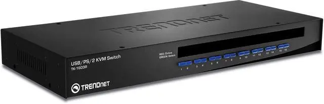 Alt view image 5 of 9 - TRENDnet 16-Port Rack Mount USB KVM Switch, VGA & USB Connection, Supports USB & PS/2, Auto-Scan, Audible Feedback, Plug & Play, Hot Pluggable, Rack Mountable with Hardware, TK-1603R
