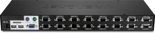 Alt view image 9 of 9 - TRENDnet 16-Port Rack Mount USB KVM Switch, VGA & USB Connection, Supports USB & PS/2, Auto-Scan, Audible Feedback, Plug & Play, Hot Pluggable, Rack Mountable with Hardware, TK-1603R