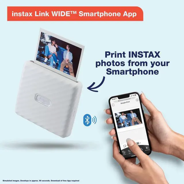 Alt view image 2 of 7 - Instax Link Wide Printer - Ash White