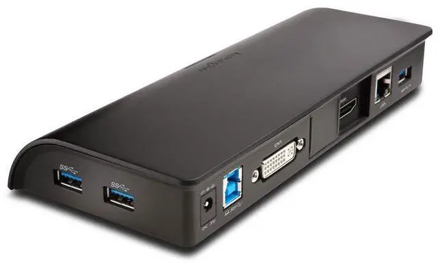 Alt view image 3 of 8 - Kensington SD4000 Universal USB Docking Station - Black - for Notebook - USB 3.0 - 3 x USB Ports - 3 x USB 3.0 - Network (RJ-45) - HDMI - DisplayPort - Audio Line Out - Microphone - Wired