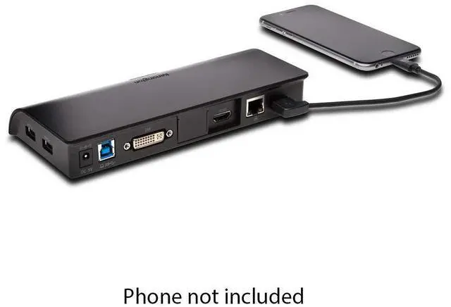Alt view image 4 of 8 - Kensington SD4000 Universal USB Docking Station - Black - for Notebook - USB 3.0 - 3 x USB Ports - 3 x USB 3.0 - Network (RJ-45) - HDMI - DisplayPort - Audio Line Out - Microphone - Wired
