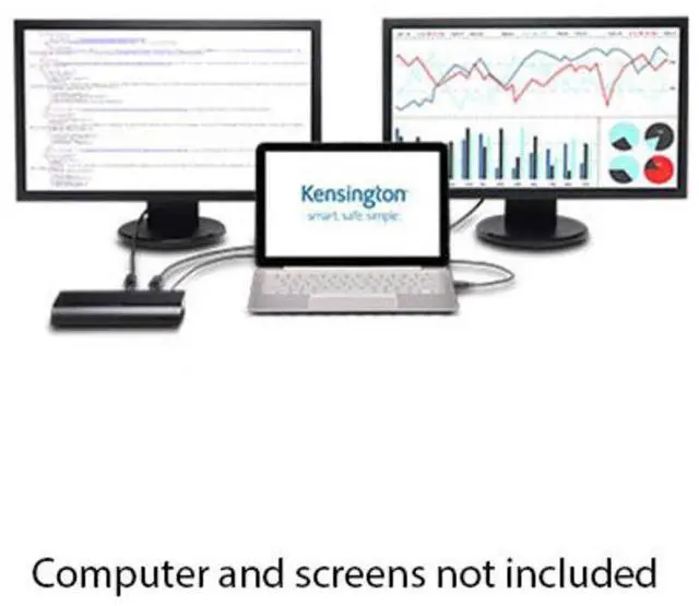 Alt view image 6 of 8 - Kensington SD4000 Universal USB Docking Station - Black - for Notebook - USB 3.0 - 3 x USB Ports - 3 x USB 3.0 - Network (RJ-45) - HDMI - DisplayPort - Audio Line Out - Microphone - Wired