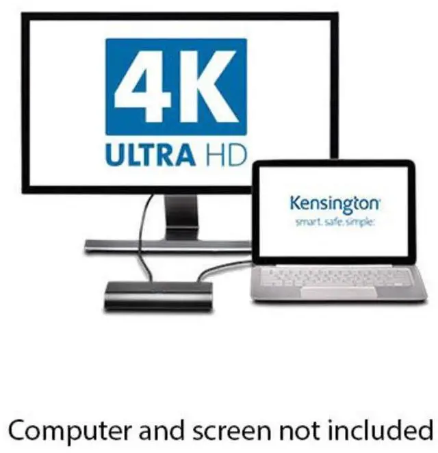 Alt view image 7 of 8 - Kensington SD4000 Universal USB Docking Station - Black - for Notebook - USB 3.0 - 3 x USB Ports - 3 x USB 3.0 - Network (RJ-45) - HDMI - DisplayPort - Audio Line Out - Microphone - Wired