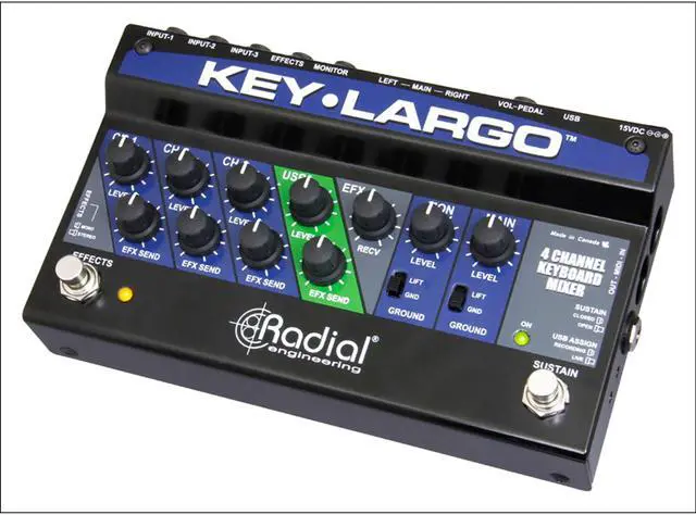 Alt view image 4 of 4 - Radial Key Largo Keyboard Mixer with Balanced DI Outs