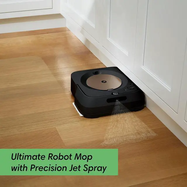 Alt view image 2 of 7 - iRobot Braava Jet m6 (6012) Robot Mop â Wi-Fi Connected, Precision Jet Spray, Smart Mapping, Works with Alexa, Ideal for Multiple Rooms, Recharges and Resumes, Java Black