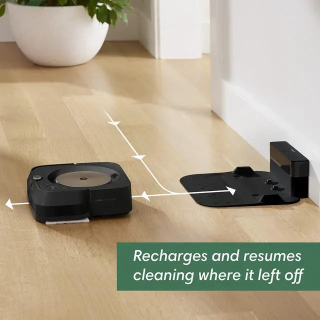 Alt view image 6 of 7 - iRobot Braava Jet m6 (6012) Robot Mop â Wi-Fi Connected, Precision Jet Spray, Smart Mapping, Works with Alexa, Ideal for Multiple Rooms, Recharges and Resumes, Java Black