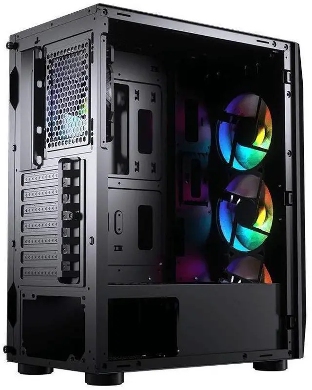 Alt view image 6 of 7 - CougarMX410 Mesh-G - RGB PC Gaming Case Mid Tower - Mini ITX/Micro ATX/ATX - Acrylic Side Panel|Fan/Water Cooling Support|Integrated Dual ARGB Strips|Black (385VM70.0004)