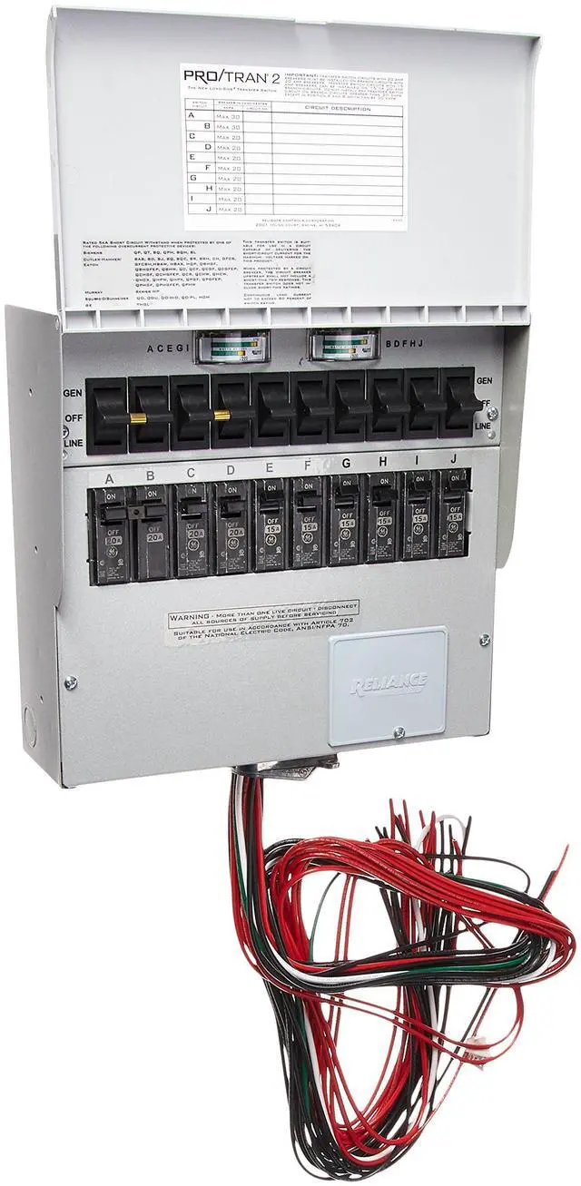 Alt view image 2 of 2 - Reliance Generator Transfer Switch Kit, 10 Circuits, Model# 310CRK