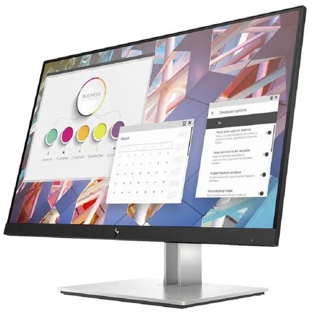 Alt view image 4 of 7 - HP E-Series E24 G4 60.5 cm (23.8") 1920 x 1080 Pixels Full HD LCD Black, Silver