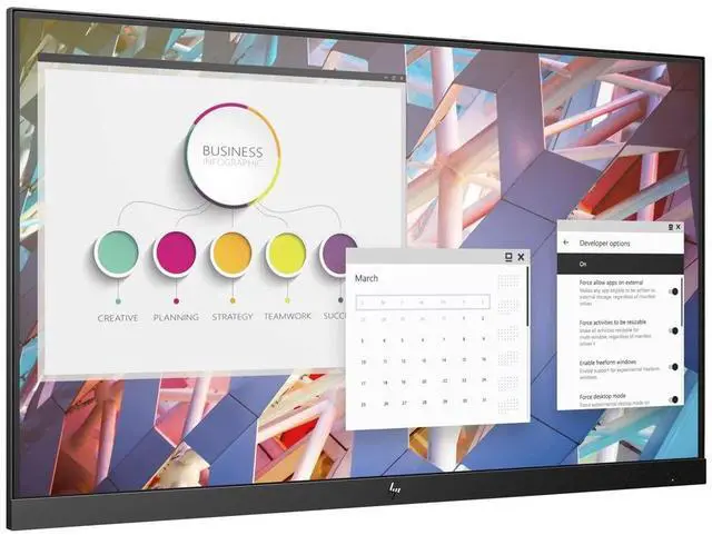 Alt view image 7 of 7 - HP E-Series E24 G4 60.5 cm (23.8") 1920 x 1080 Pixels Full HD LCD Black, Silver