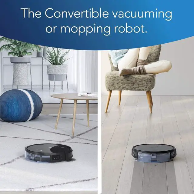 Alt view image 2 of 6 - ECOVACS DEEBOT 661 Convertible Vacuuming or Mopping Robotic Vacuum Cleaner with Max Power Suction, Upto 110 Min Runtime, Hard Floors and Carpets, App Controls, Self-Charging, Quiet, Black