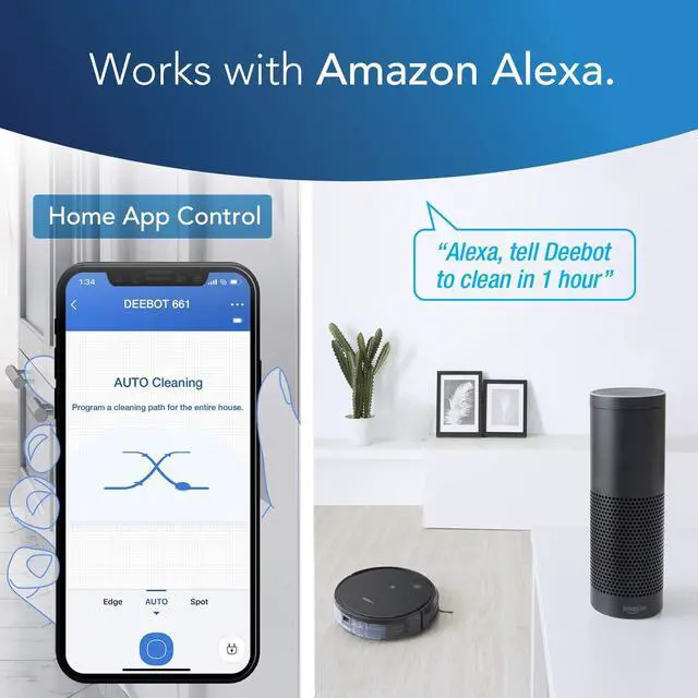 Alt view image 6 of 6 - ECOVACS DEEBOT 661 Convertible Vacuuming or Mopping Robotic Vacuum Cleaner with Max Power Suction, Upto 110 Min Runtime, Hard Floors and Carpets, App Controls, Self-Charging, Quiet, Black