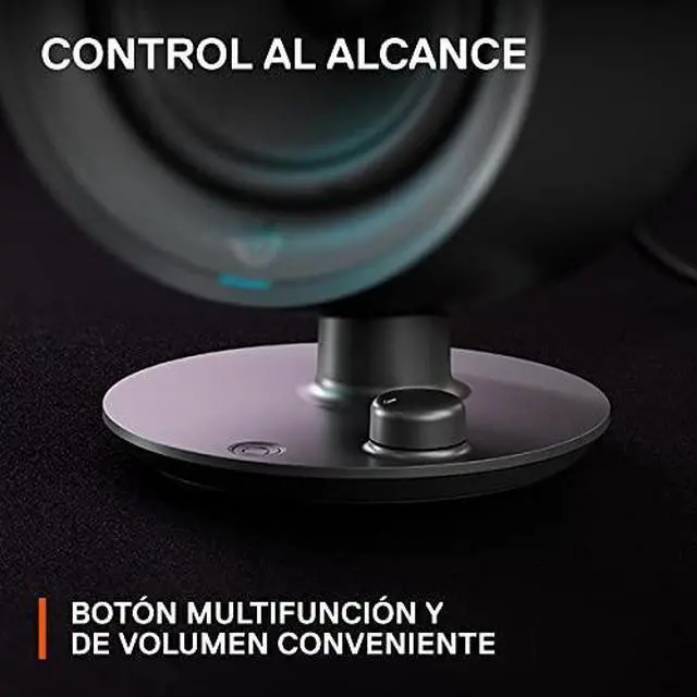 Alt view image 4 of 7 - New SteelSeries Arena 3 Full-Range 2.0 Gaming Speakers â Immersive Audio â On-Speaker Controls â 4" Speaker Drivers â Wired & Bluetooth â 3.5mm Aux â PC, Mac, Mobile â Adjustable Stand