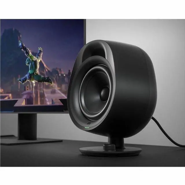 Alt view image 5 of 7 - New SteelSeries Arena 3 Full-Range 2.0 Gaming Speakers â Immersive Audio â On-Speaker Controls â 4" Speaker Drivers â Wired & Bluetooth â 3.5mm Aux â PC, Mac, Mobile â Adjustable Stand