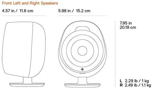 Alt view image 6 of 7 - New SteelSeries Arena 3 Full-Range 2.0 Gaming Speakers â Immersive Audio â On-Speaker Controls â 4" Speaker Drivers â Wired & Bluetooth â 3.5mm Aux â PC, Mac, Mobile â Adjustable Stand