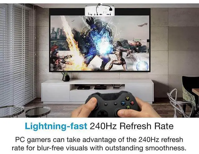 Alt view image 7 of 7 - Optoma UHD38 Bright, True 4K UHD Gaming Projector | 4000 Lumens | 4.2ms Response Time at 1080p with Enhanced Gaming Mode | Lowest Input Lag on 4K Projector | 240Hz Refresh Rate | HDR10 & HLG