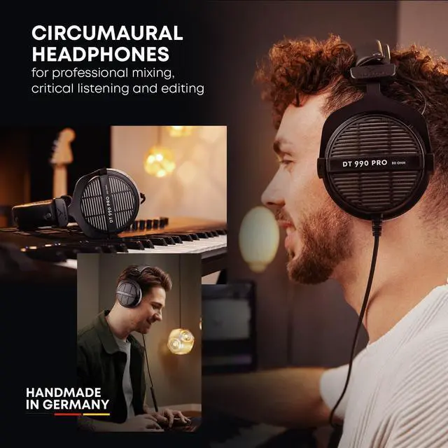 Alt view image 4 of 7 - beyerdynamic DT 990 PRO Over-Ear Studio Monitor Headphones - Open-Back Stereo Construction, Wired (80 Ohm, Gray)