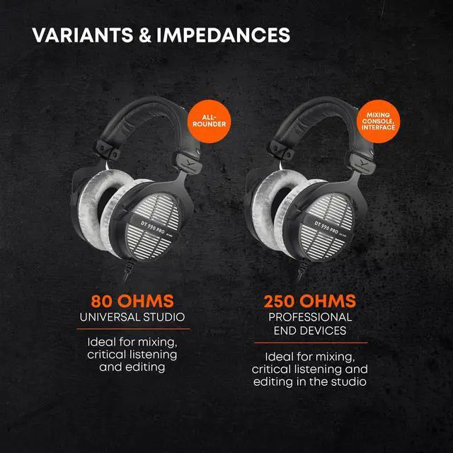 Alt view image 7 of 7 - beyerdynamic DT 990 PRO Over-Ear Studio Monitor Headphones - Open-Back Stereo Construction, Wired (80 Ohm, Gray)